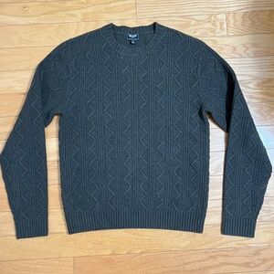 Todd Snyder Brown Chunky Cable Knit Merino Wool Sweater Small